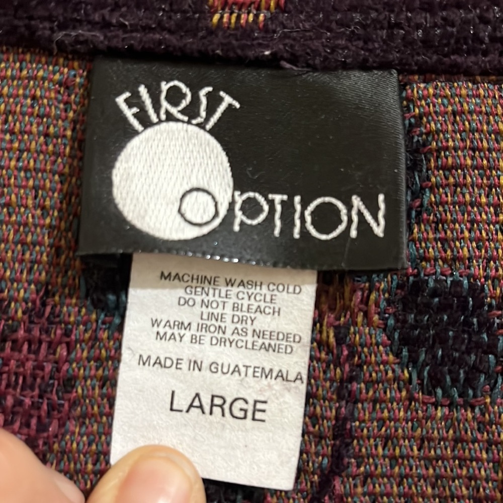 First Option black with pattern, heavyweight jacket. Size Large. - Picture 2 of 7